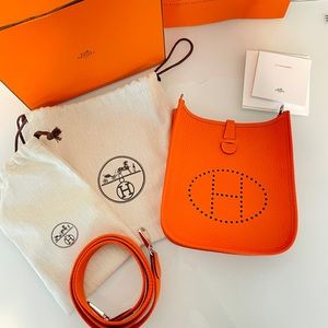 RARE 2022 Hermes Evelyne TPM NIB Orange